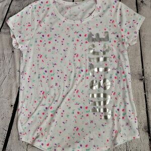 Justice White and Multicolor Graphic Tee Plus Size Girls